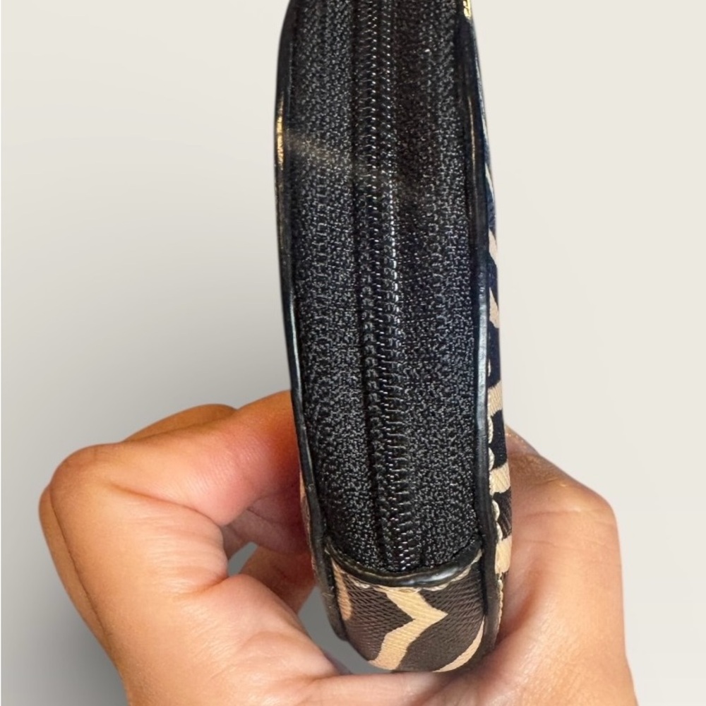 Coach Black and Tan Zebra Print Coin Purse - Picture 6 of 10